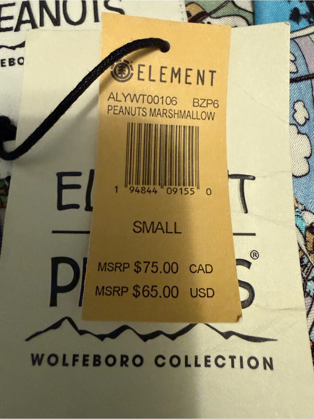 Element Peanuts Comic Panel Button-Down Shirt NWT Size Small - Picture 8 of 9